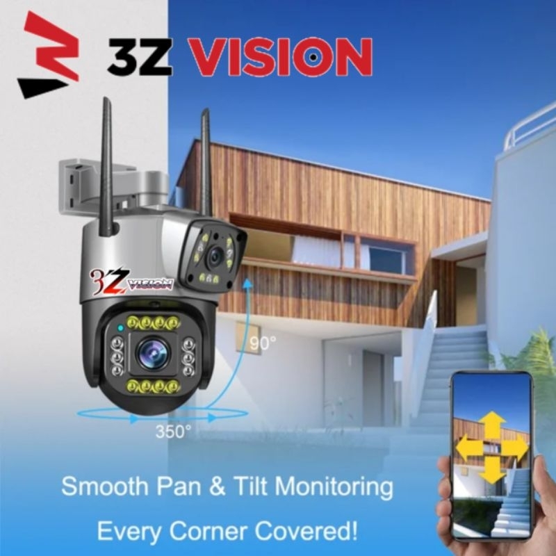 Cctv dobel kamera keneksi wifi pantau jarak jauh lewat HP