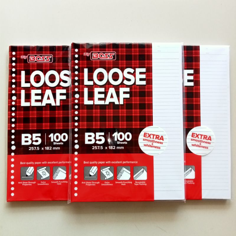 

Isi Binder Loose Leaf Big Boss B5 100 ( Pak ) [ Original ]
