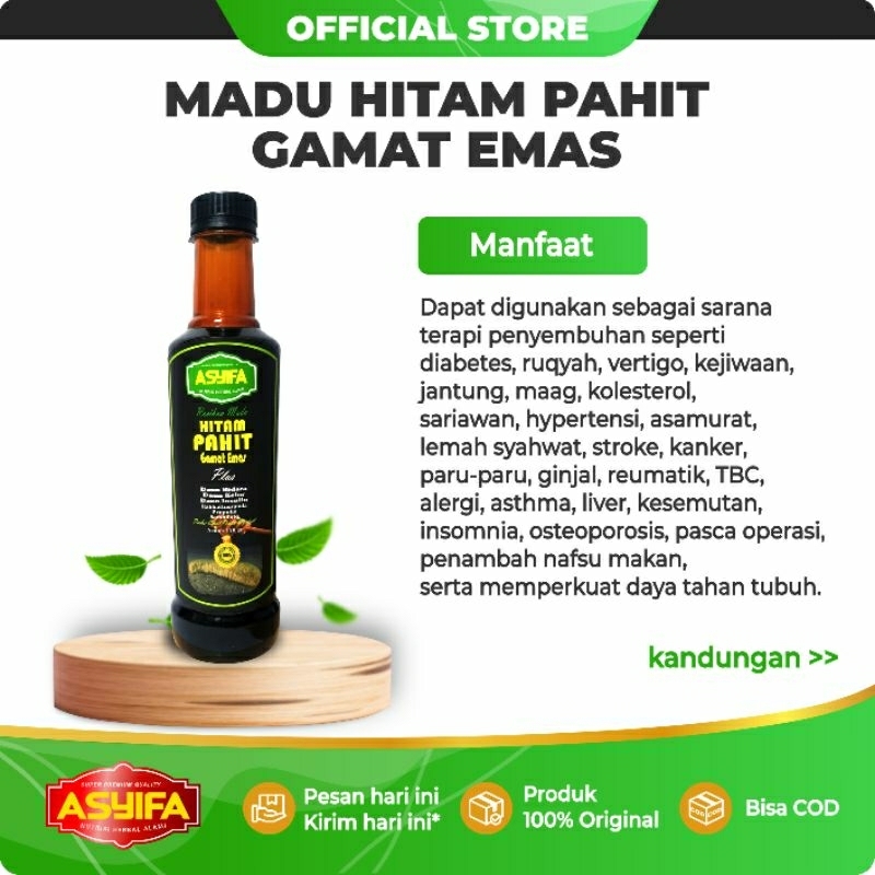 

MADU HITAM PAHIT GAMAT EMAS by ASYIFA GARANSI PRODUK ORI 100%
