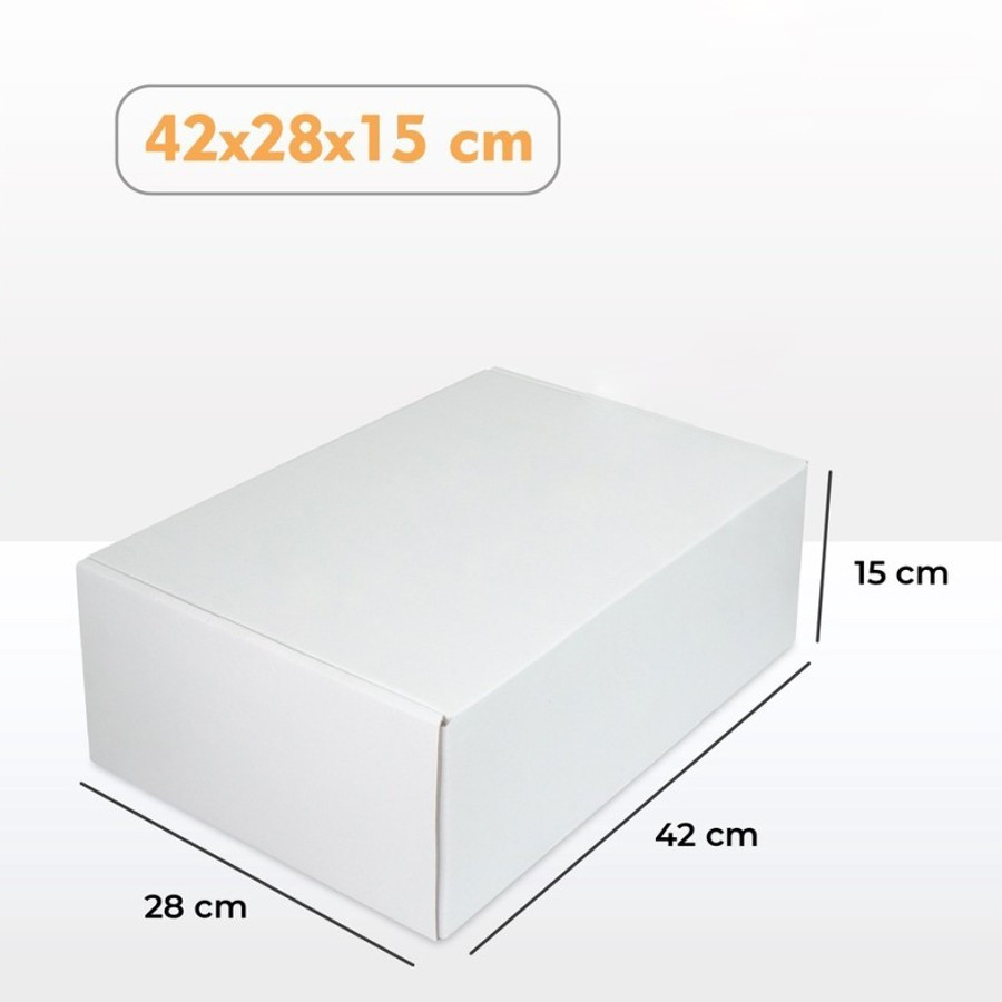 

Kotak Packing Hadiah Boneka 42x28x15 Cm Box Kemasan Hampers Dus Die Cut Kue Brownies Putih Polos