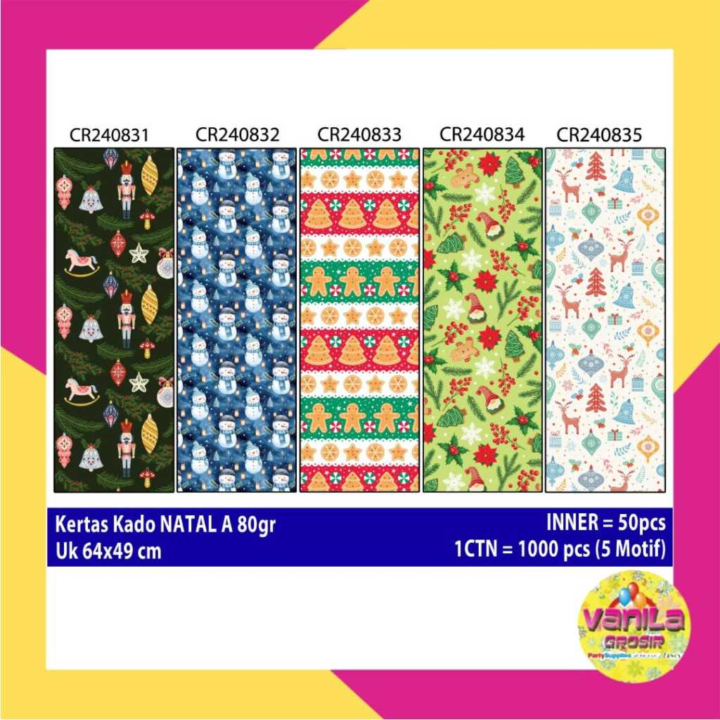 

Kertas Kado NATAL, kertas kado christmas, kertas kado ulang tahun, bungkus kado