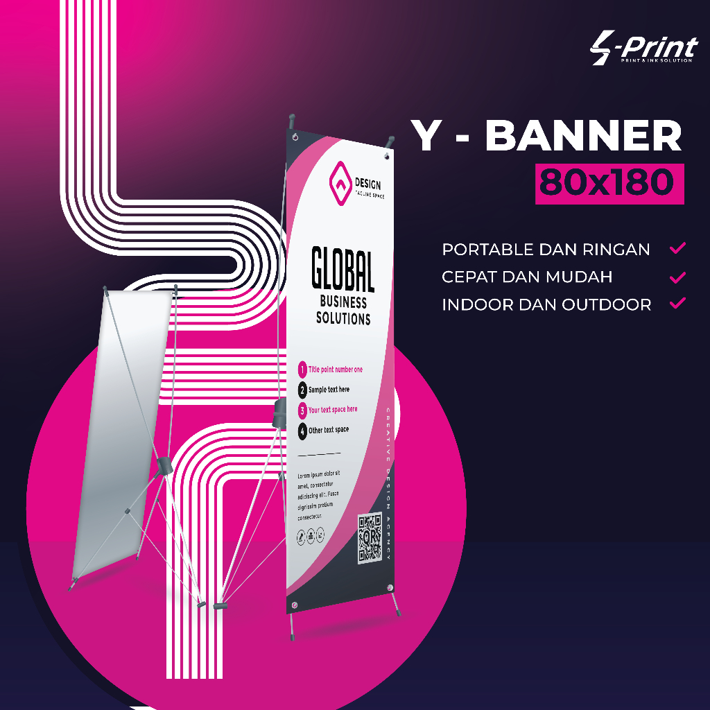 Cetak Y Banner 80x180 CUSTOM | Print Y Banner CUSTOM | Banner stand