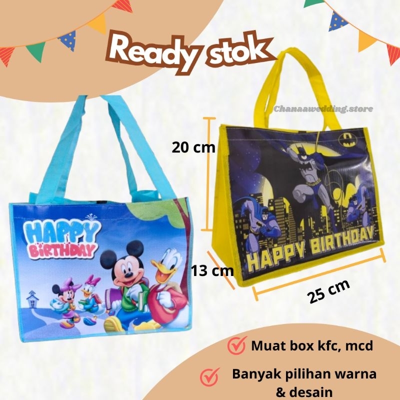 

Tas ulang tahun anak murah karakter kartun kado ultah bingkisan ulang tahun hadiah ulang tahun muat box kfc mcd