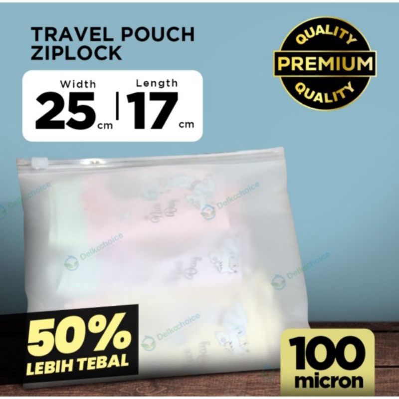 Travel Pouch Organizer PREMIUM 25x17 / Plastik Pouch Ziplock Serbaguna Delkochoice