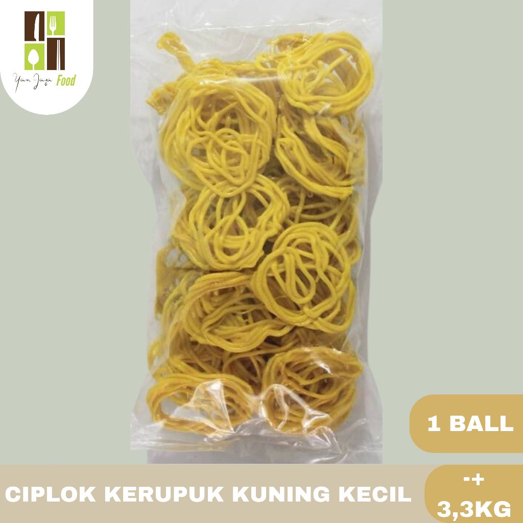 Ciplok Kerupuk Mie Kuning  Kecil / Ciplok Gurih / Asinan Bogor / Mentah / Kerupuk Kuning Kecil Kemas