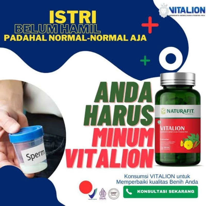 VITALION 100% Original Obat Herbal Penyubur Sperma Penambah Stamina Pria Pengental Air Mani Encer