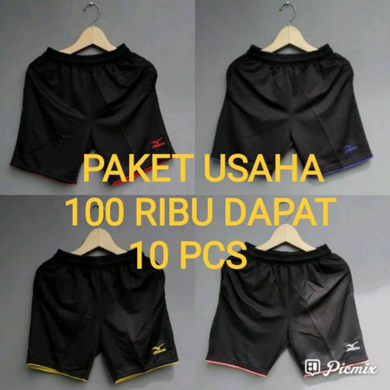Paket Usaha 100 Ribu Dapat 10 Pcs Celana Pendek Mizuno Pria/Wanita