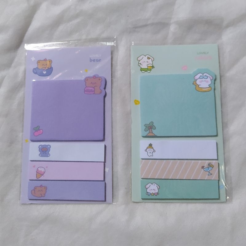 

Sticky Notes 4 Line Catatan Tempel Memo Pembatas Kertas Mini Motif Animal Lucu Aesthetic