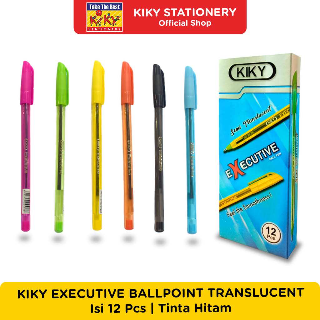 

KIKY Executive Ballpoint Translucent (Tinta Hitam) - 1 Pack = 12 Pcs