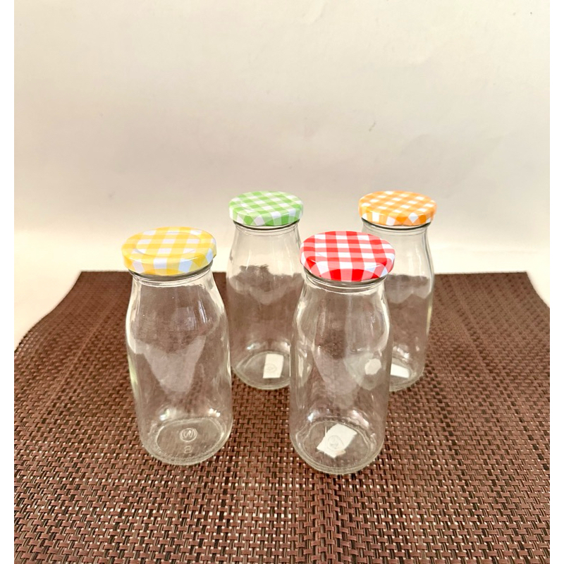 Awet Botol Minum Susu Juice Jamu Madu Kaca 250 Ml / 300 Ml / 500 Ml