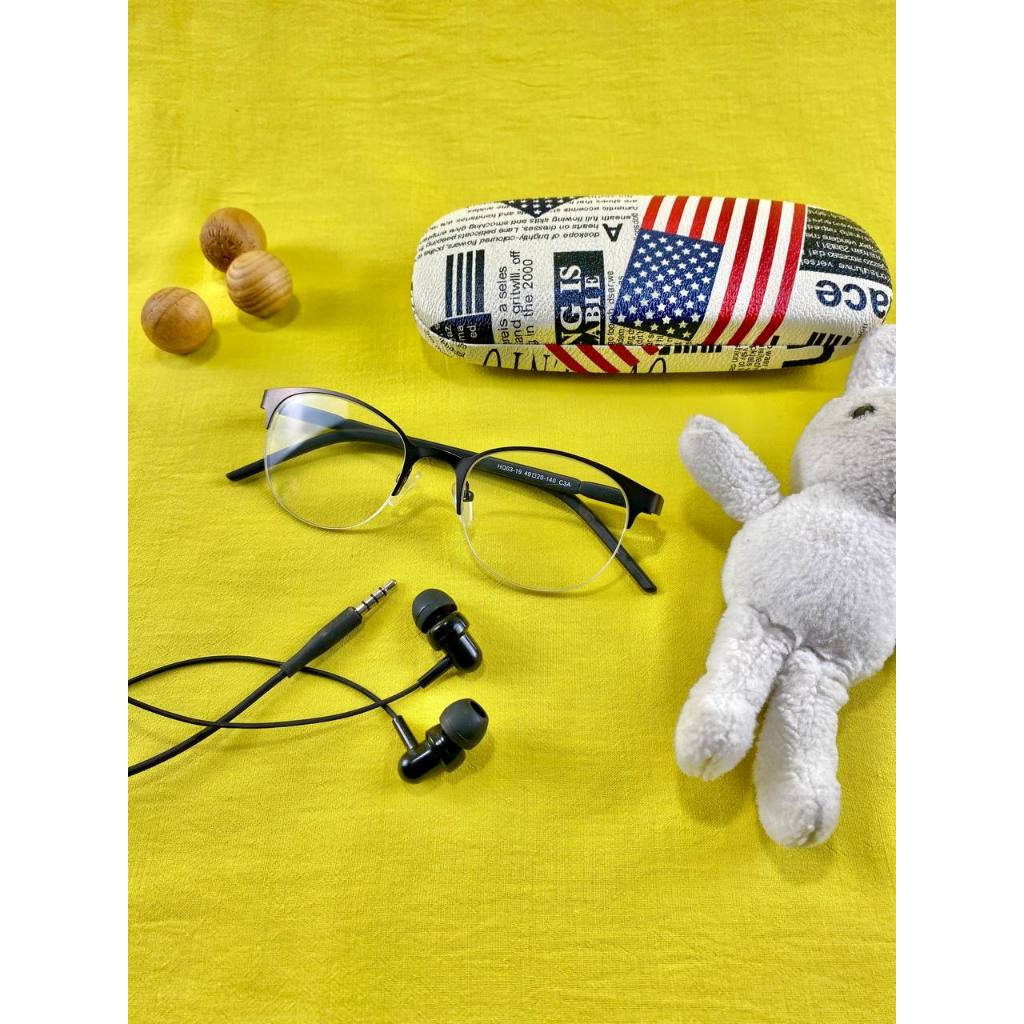 Kacamata half frame bulat titanium dengan lensa antiradiasi,antiblurays,photochromic dan bluechromic