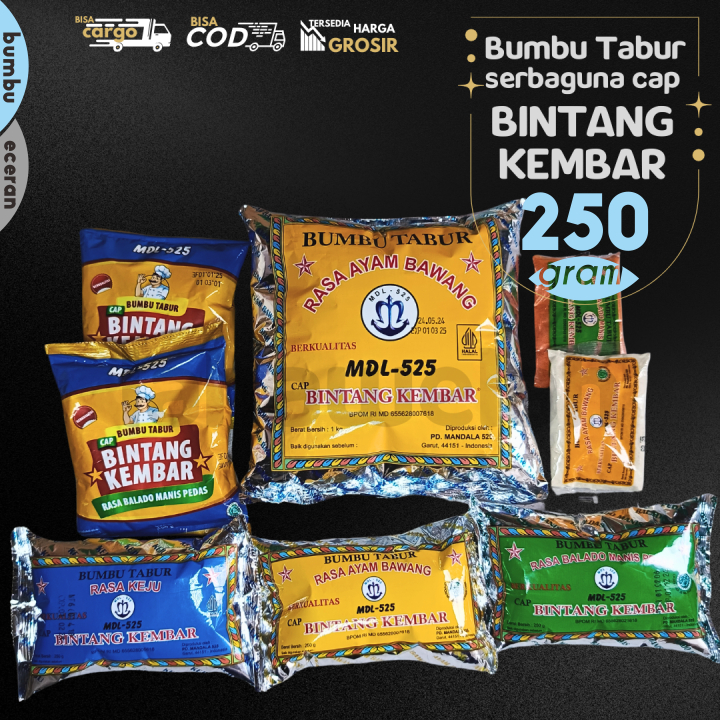 

BUMBU Tabur Atoom BINTANG 250g Penyedap Rasa Ayam Bawang/Balado Manis/Keju by Lahawelah