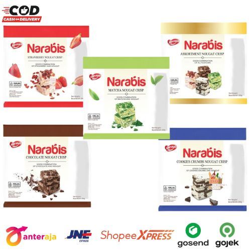 

[ JSO ] Naraya Narabis Nougat Crisp 200gr Jumbo Chocolate Assortment Cookies Strawberry Matcha Halal