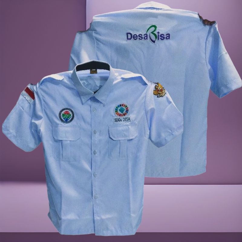 kemeja kerja kemendesa seragam kerja bumdes baju pdh desa pendamping sdgs desa bisa free bordir nama