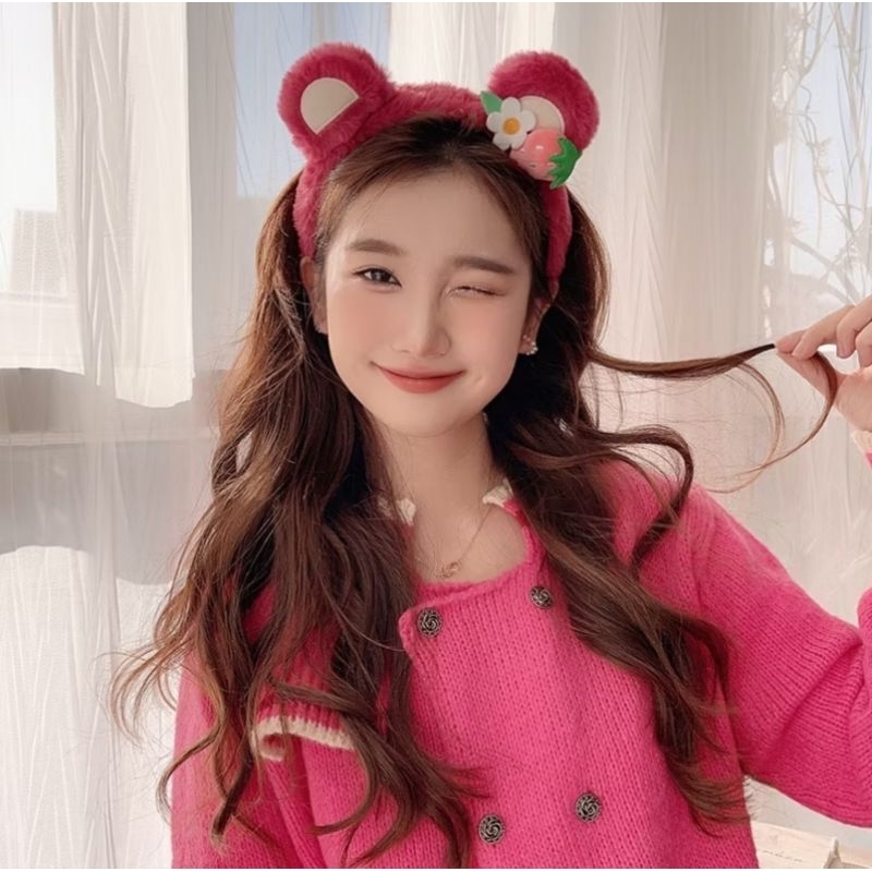 Bendo Wanita Karakter Kuping Beruang Bandana Anak dan Wanita Korea Terbaru