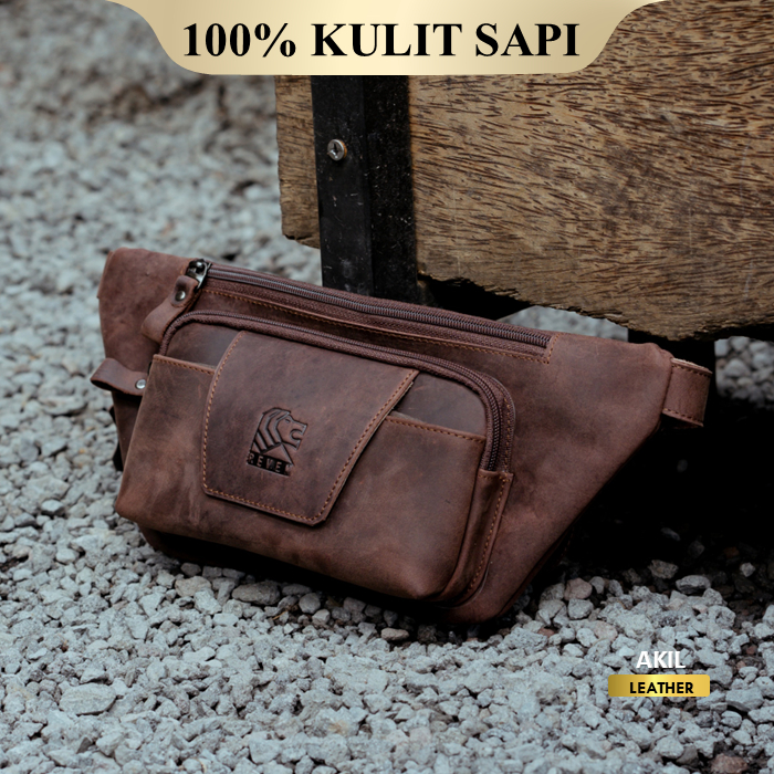 Tas Selempang Kulit Sapi Asli Pria Original 100% Premium Reven Mahameru Leather Bag