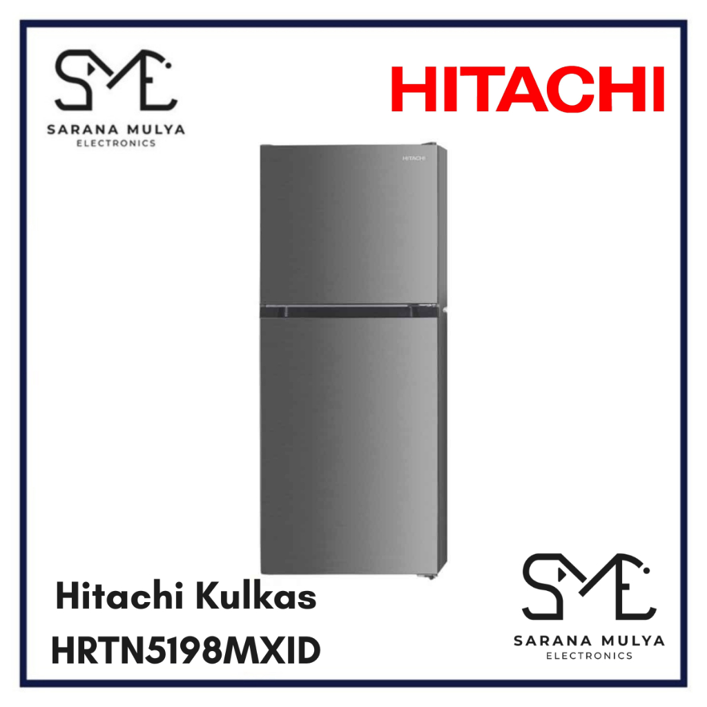 HITACHI Kulkas 2 Pintu - HRTN5230MXID Kulkas 2 Pintu Inverter 230 Liter