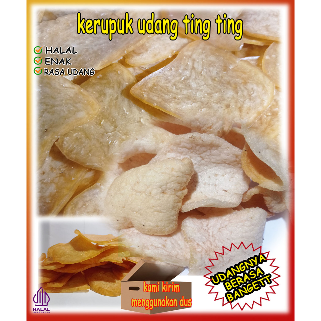 

Kerupuk Udang Mentah Ting Ting Kuaitas terbaik cemilan kerupuk udang 250 gram