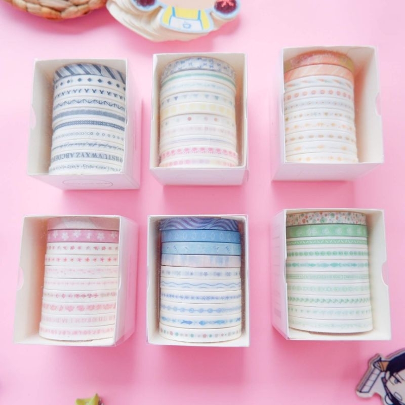 

[CRAFTIPLE] 10 pcs Washitape Maskingtape Abstract Simple Color Series