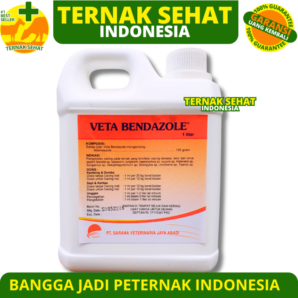 VETA BENDAZOLE 1 LITER - Obat Cacing Ternak - Obat Cacing Sapi - Obat Cacing Kambing - Obat Cacing D