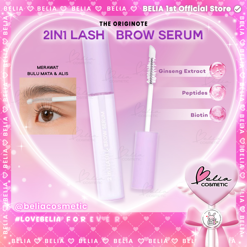 ❤ BELIA ❤ THE ORIGINOTE 2in1 Lash and Brow Serum 10ml | Eye Lash Serum Eyelash Penebal Menebalkan Bu