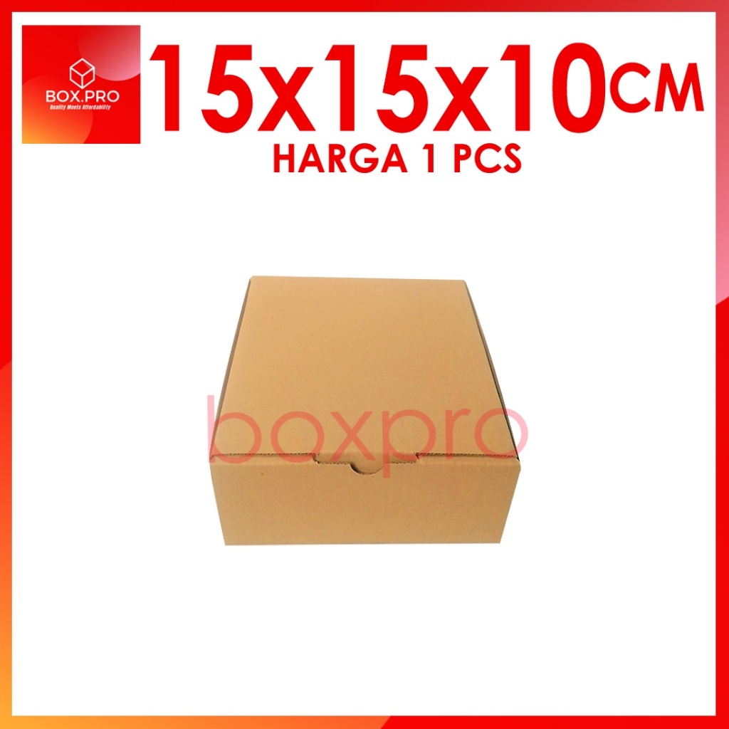 

Kardus Dus uk 15x15x10 cm (ECER) Die Cut Box Kotak Packing Aksesoris Baju Makanan Pizza Hijab Kue