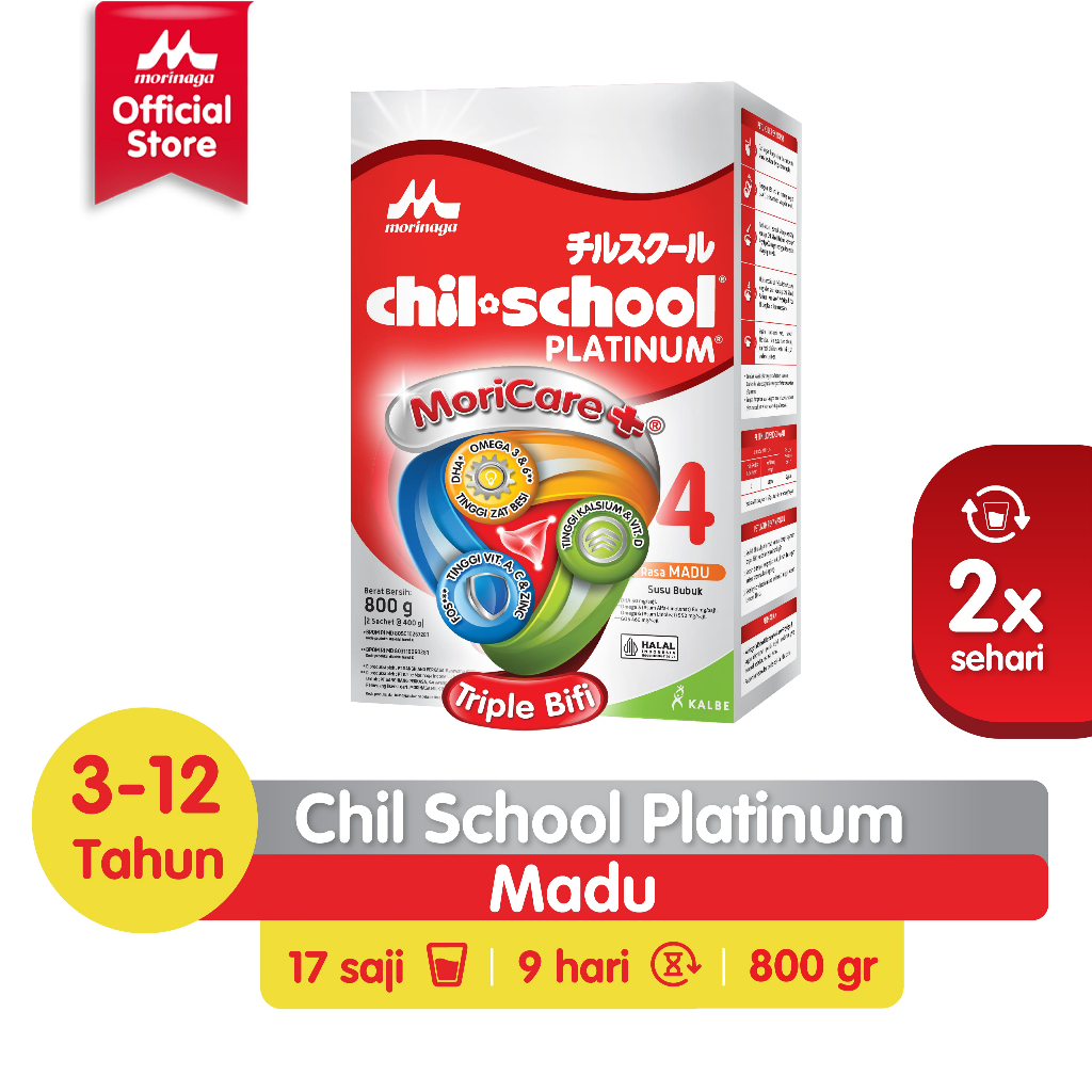 Morinaga Chil School Platinum Madu 800g Susu Formula Pertumbuhan Anak Usia 3-12  Tahun