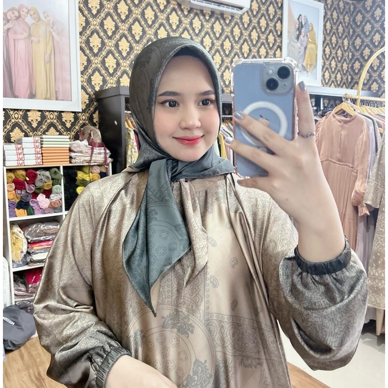 set jilbab satin silk