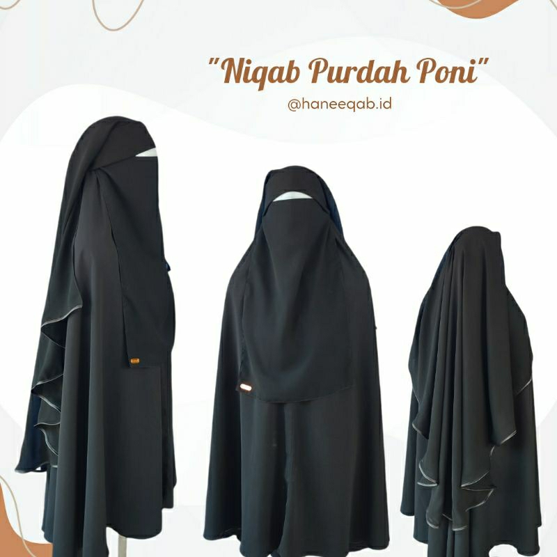 NIQAB PURDAH PONI/PURDAH PONI KANCING by Haneeqab