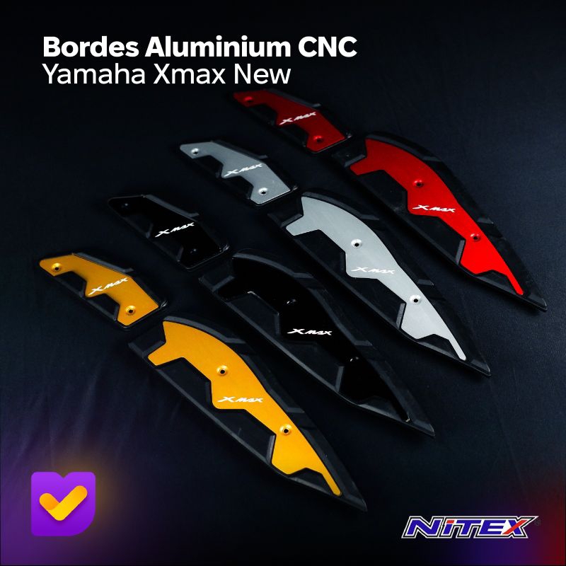 bordes alumunium cnc Yamaha xmax 250 conecteed bordes pijakan kaki cnc xmax 250 conecteed