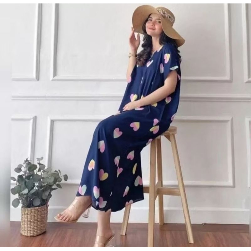 Model TERBARU DASTER Lengan Pendek Longdress DASTER PANJANG BUSUI Panjang semata kaki Kain Lembut Ad