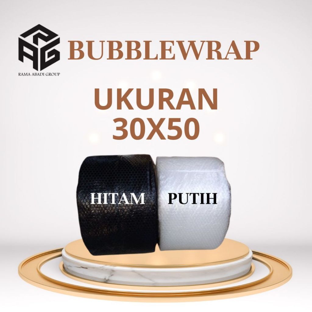 

BUBBLE WRAP ROLL UKURAN 125 CM X 50METER 2 KG HITAM/PUTIH