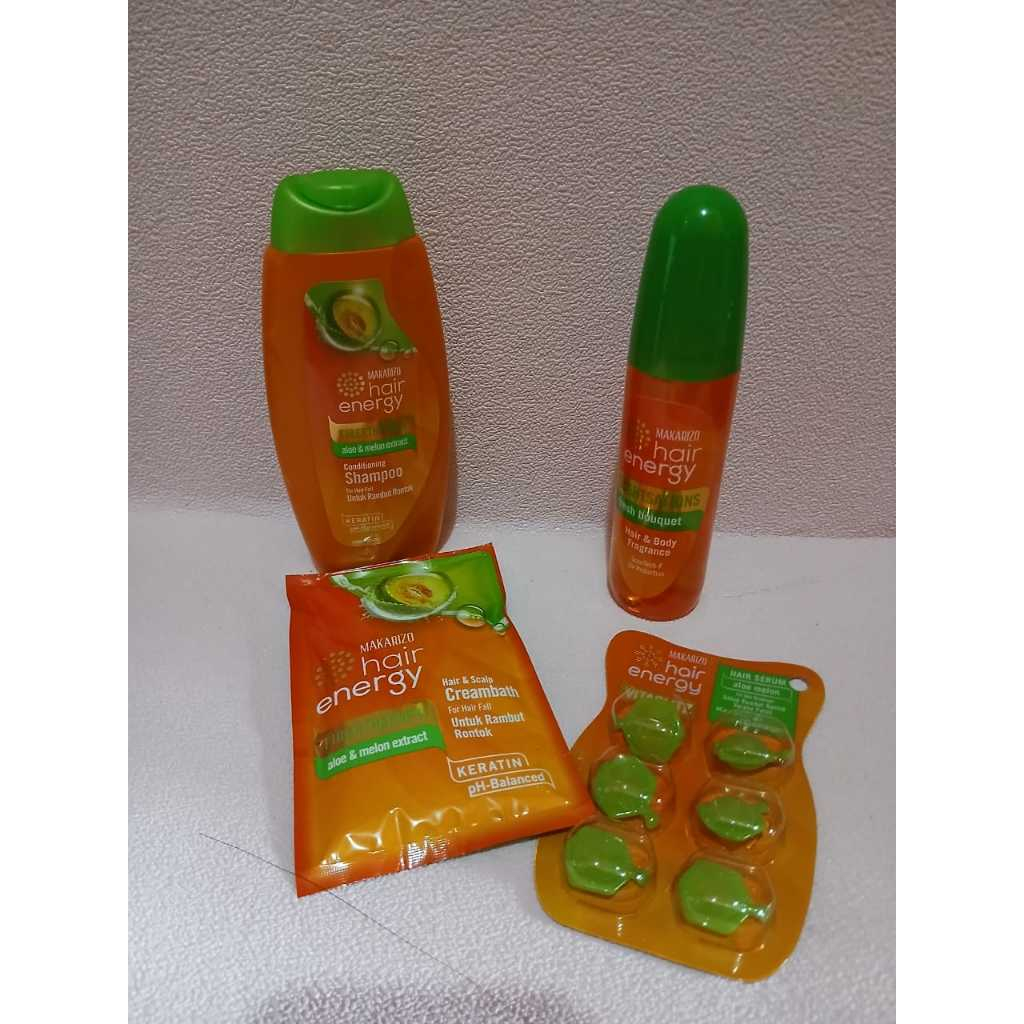 Paket KERATIN Makarizo Hair Energy Rawat Rambut Rontok  Varian ALOE MELON