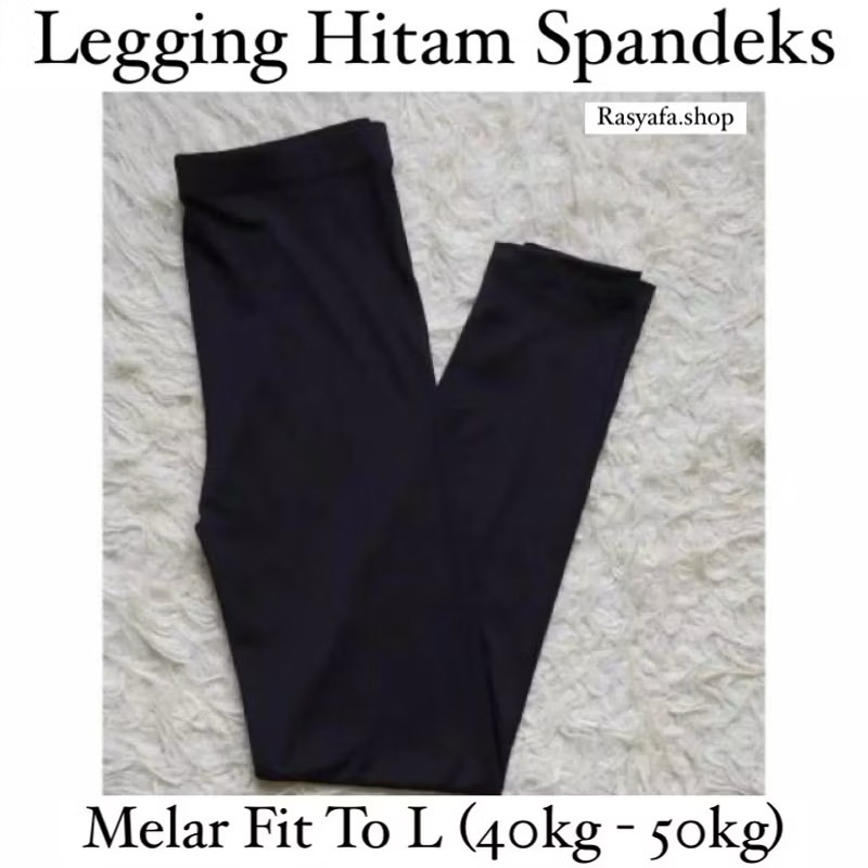GROSIR 5 PCS 100rb - Legging Panjang Khusus Hitam Bahan Spandeks Jersey Licin Tidak Menerawang Ukura