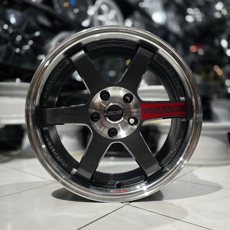 Velg Mobil R17 Rays TE37 SL, Brand New (4 velg), Warna Gunmetal Lip Polish