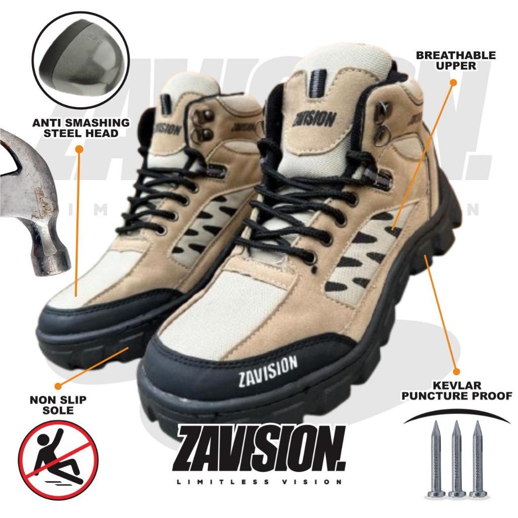 BESTPROMO ZAVISION sepatu safety ujung besi sepatu boots sepatu gunung adventure sepatu hiking