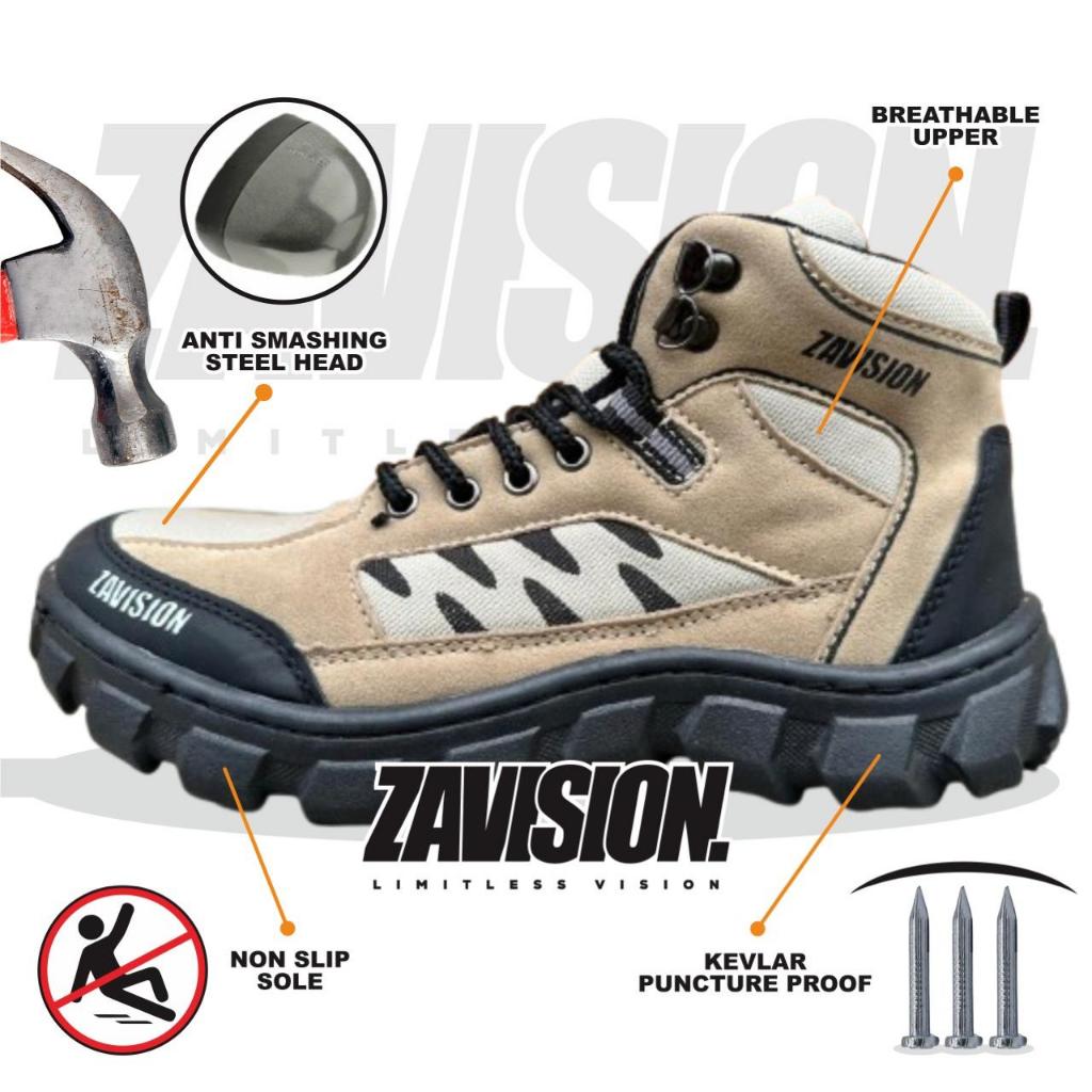 ZAVISION sepatu safety ujung besi sepatu boots sepatu gunung adventure sepatu hiking  Outdoor Z-23