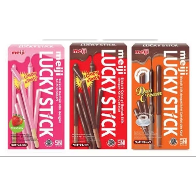 

Meiji lucky stick chocolate / snack biskuit stik coklat