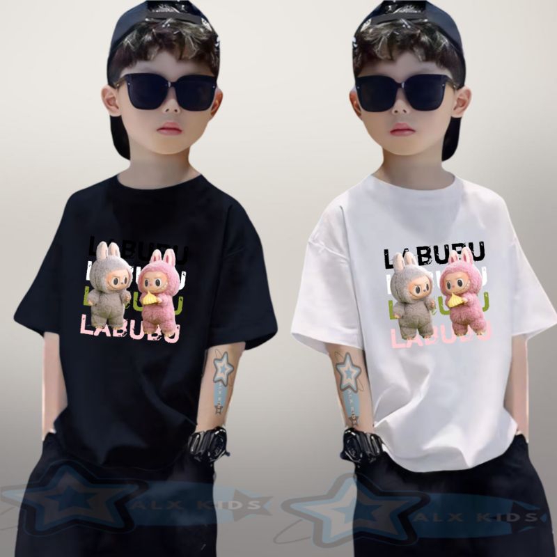 COD/Kaos LABUBU Anak Laki Laki/Umur 6 -13 tahun/Katun Combed 24s/Baju Kaos Distro Anak Laki Laki Len