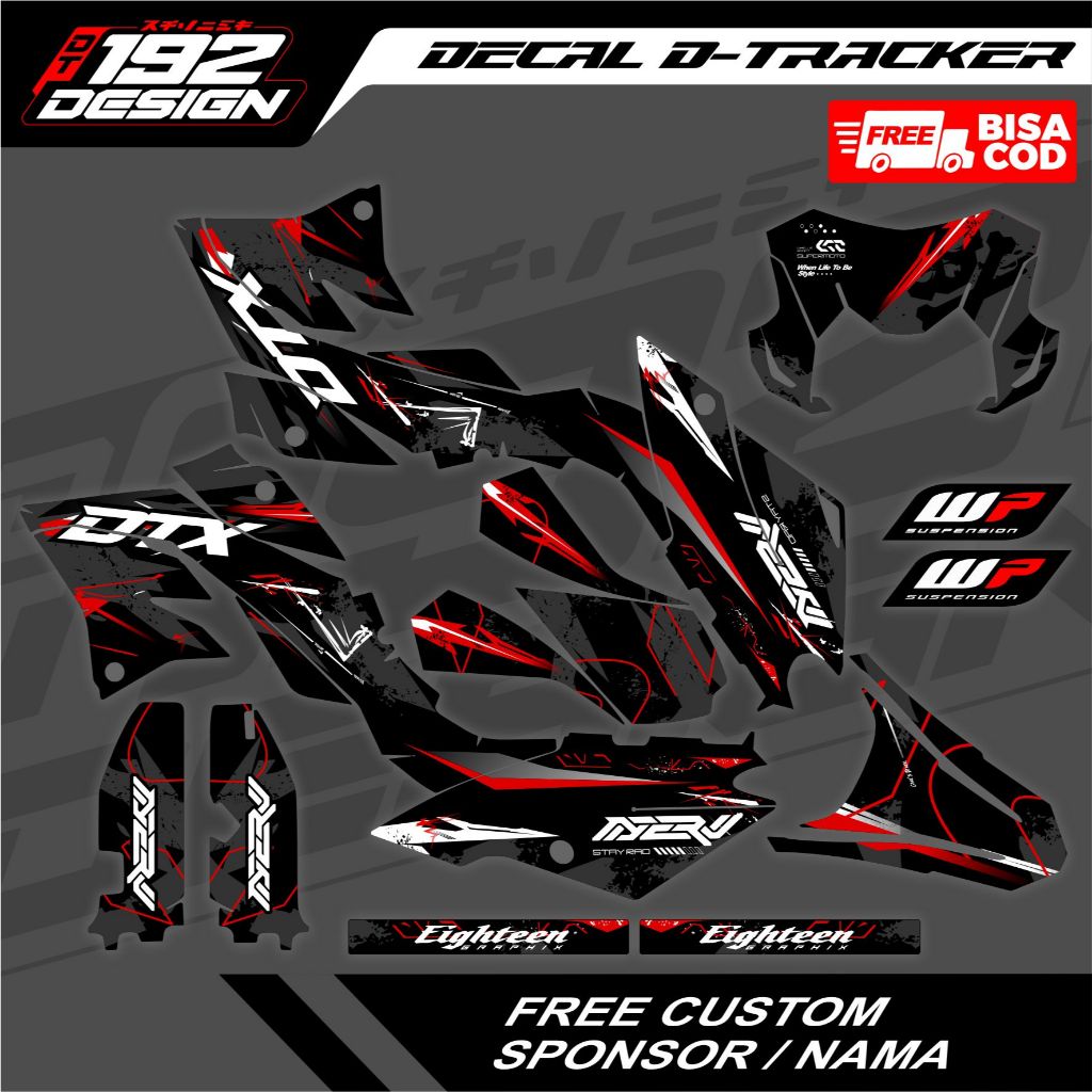 Decal Dtracker 150 Hitam Merah Fullbody Superglossy Premium Keren - Decal Kawasaki Klx Bf Dtracker 1