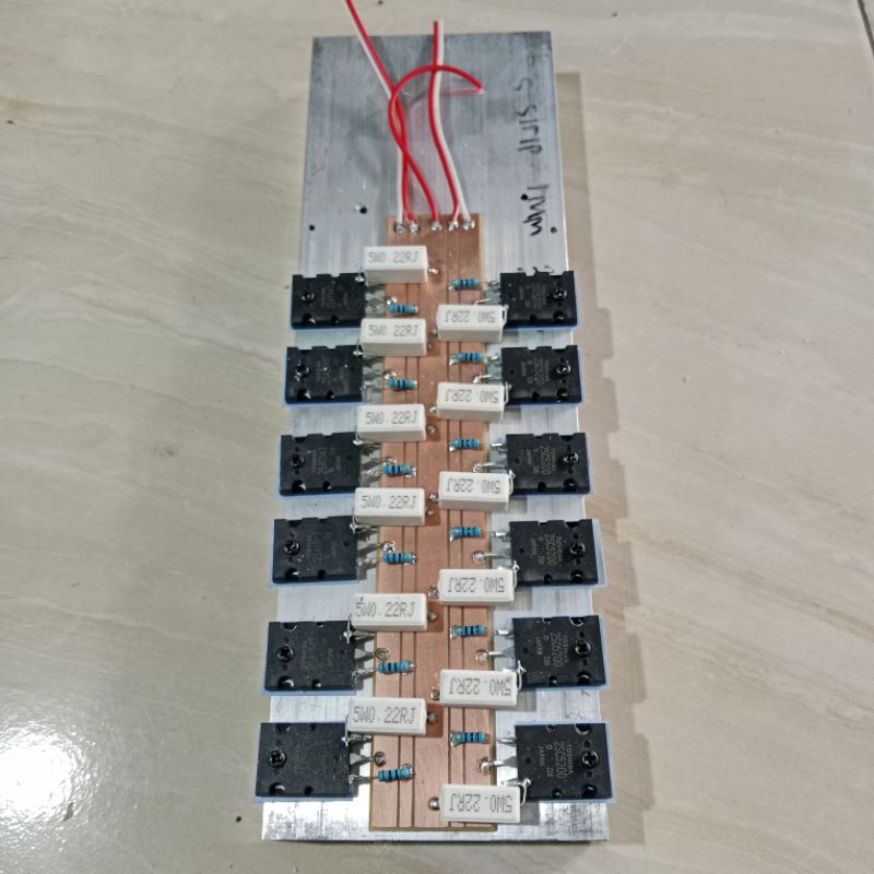 heatsink pendingin plus final 6 set panjang 30 cm transistor toshiba 1943/5200 original