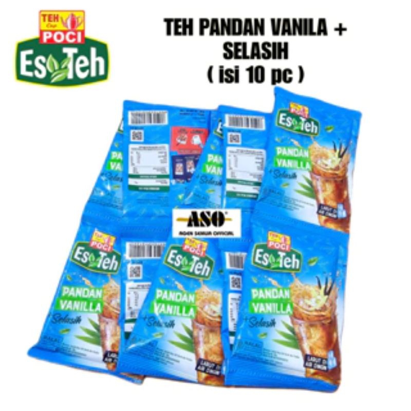 

Teh poci pandan vanila plus biji selasih 1 renceng isi 10 pcs