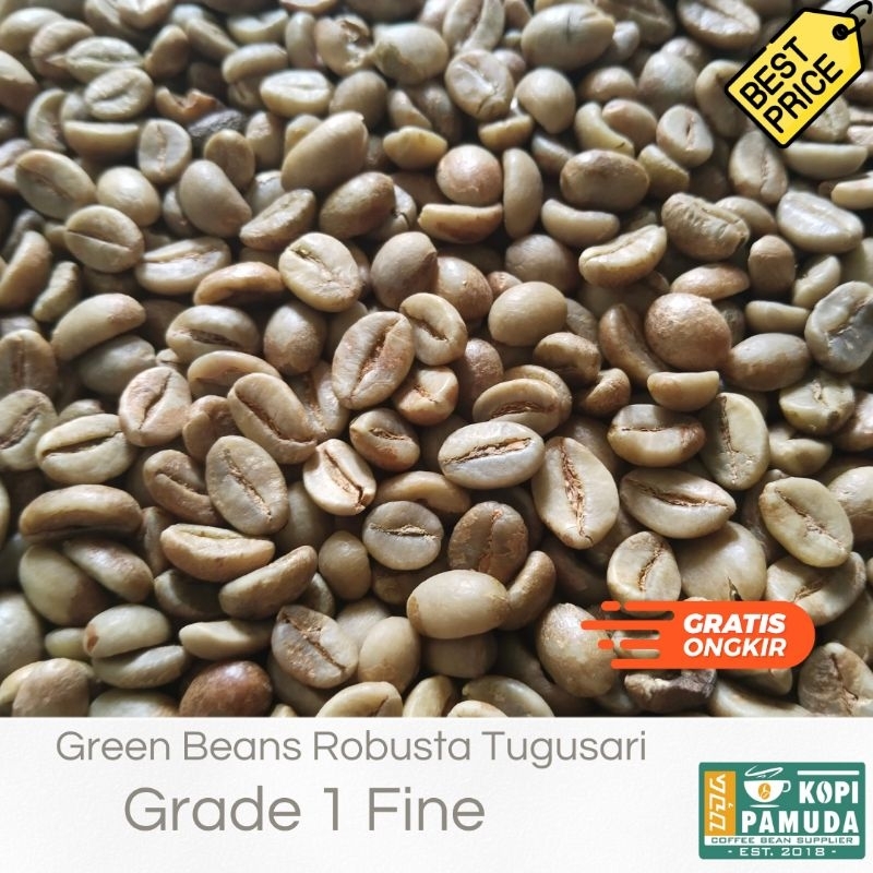 

1Kg Green Beans Biji Kopi Fine Robusta Tugusari Biji Besar Grade 1 Super