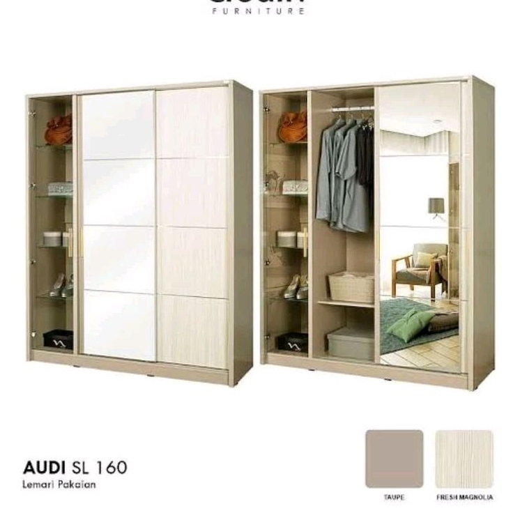 Lemari Pakaian Sliding +Lemari Tas Kaca Panjang/Lemari Sliding Jumbo