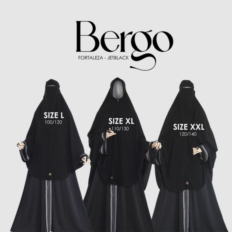 Bergo Fortaleza Jetblack Alhauraa/bergo soft pet/khimar softpet