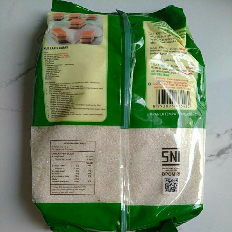

gula pasir rose brand kemasan 1kg
