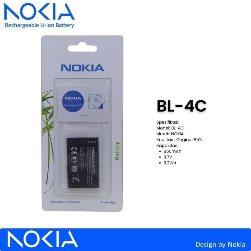 Baterai ORI 100% Sedia Tipe BL-4C / BL-5C Bat BL 5C  ini dapat digunakan untuk tipe handphone - Noki