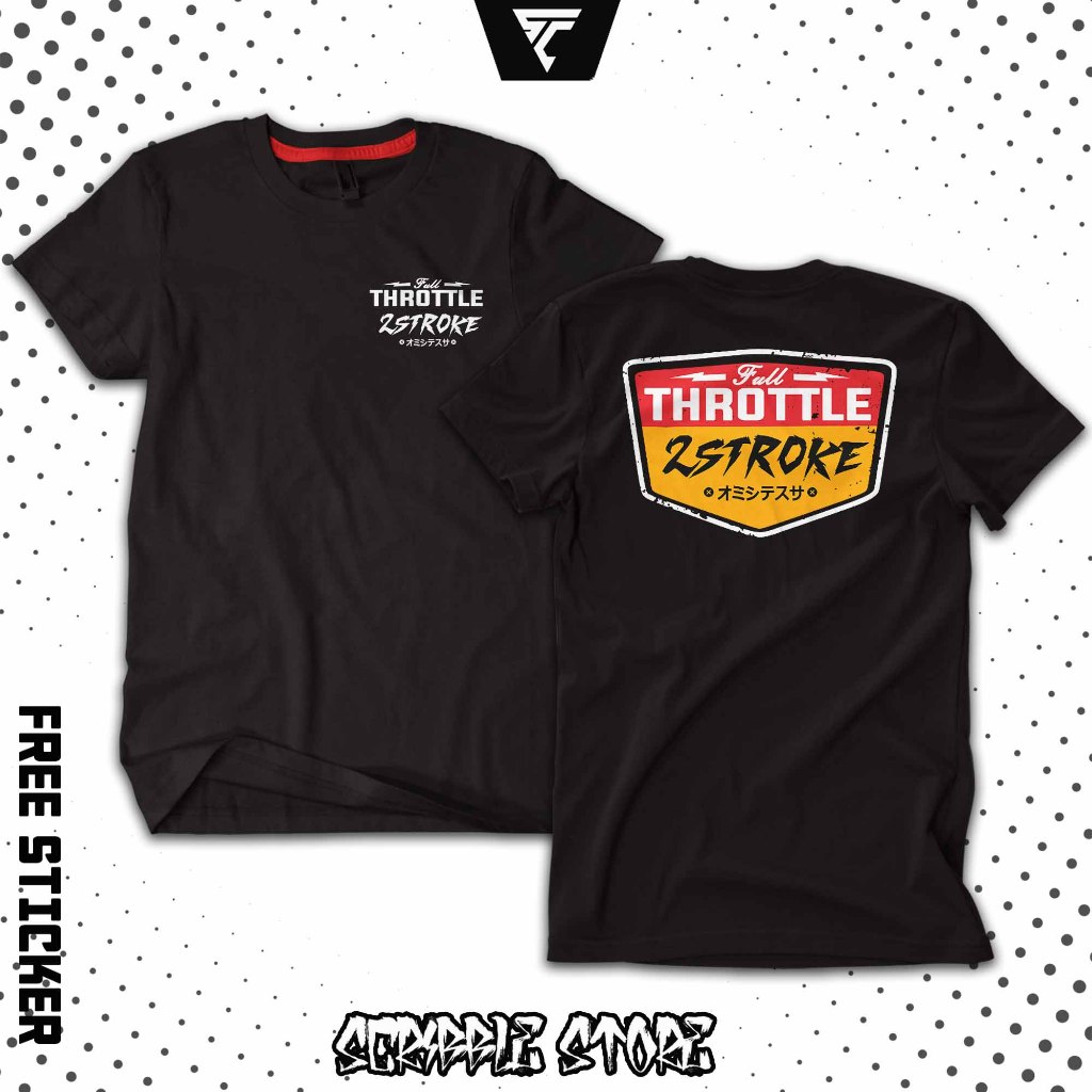 kaos 2 tak 2 stroke TROTTLE fiz r ninja rx king satria hiu lumba cotton combed premium