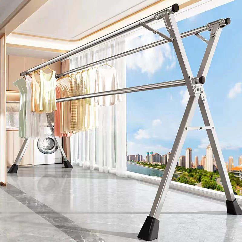 Jemuran Baju Lipat Jemuran Pakaian Anti Karat Kuat Jemuran Baju Portable Jemuran Lipat