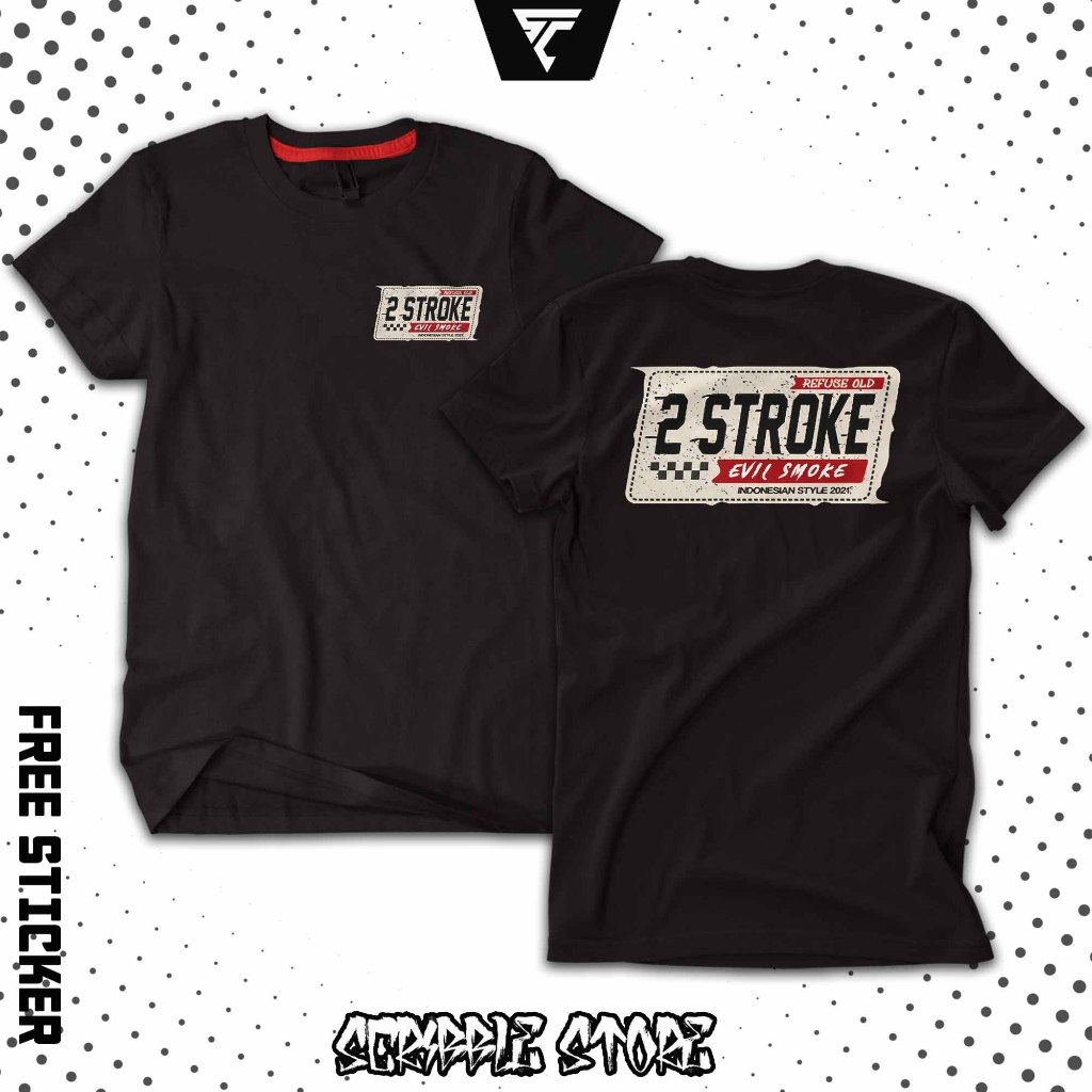 kaos Kaos 2 tak 2 stroke  fiz r ninja rx king satria hiu lumba cotton combed premium